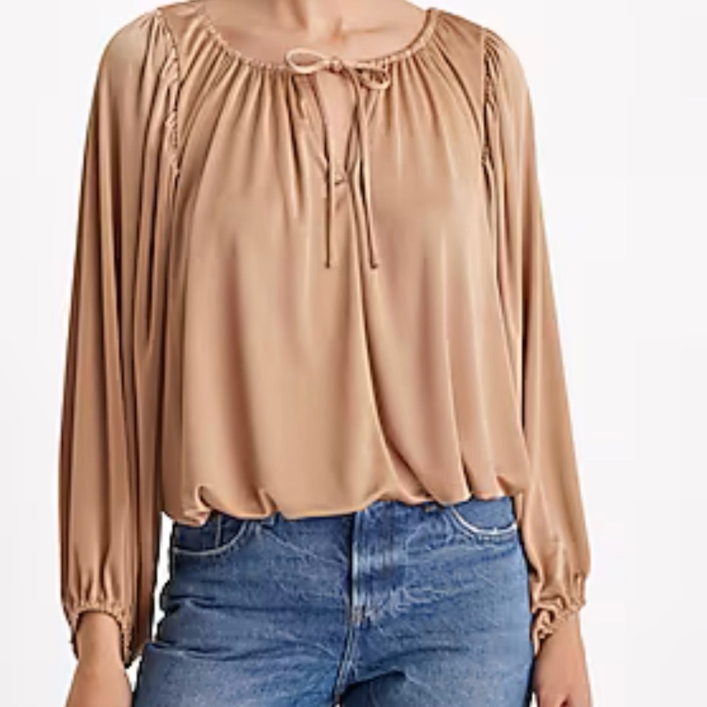 ANN TAYLOR size S Elegant Tan Women's Blouse